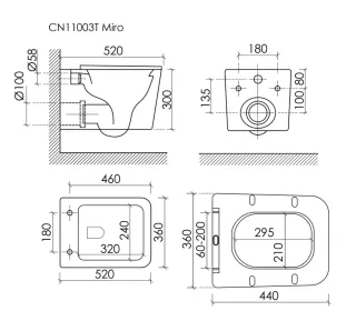 Унитаз подвесной Ceramicanova Miro CN11003T белый
